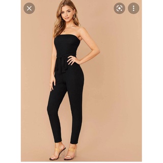 Jumpsuit dáng dài cúp ngực ôm body f21 VNXK jum ống ôm đen sexy jumpsuits strapless xuất khẩu dư xịn