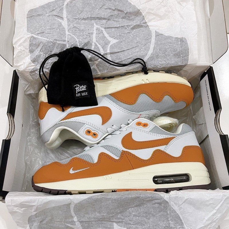 Giày sneaker Airmax 1 Patta Waves Monarch - Fullbox có dây phụ