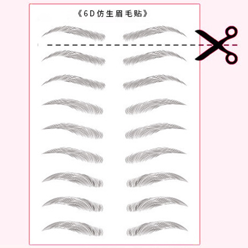 [Hàng mới về] Set 9 Cặp Miếng Dán Lông Mày Giả 4d Chính Hãng Chống Thấm Nước