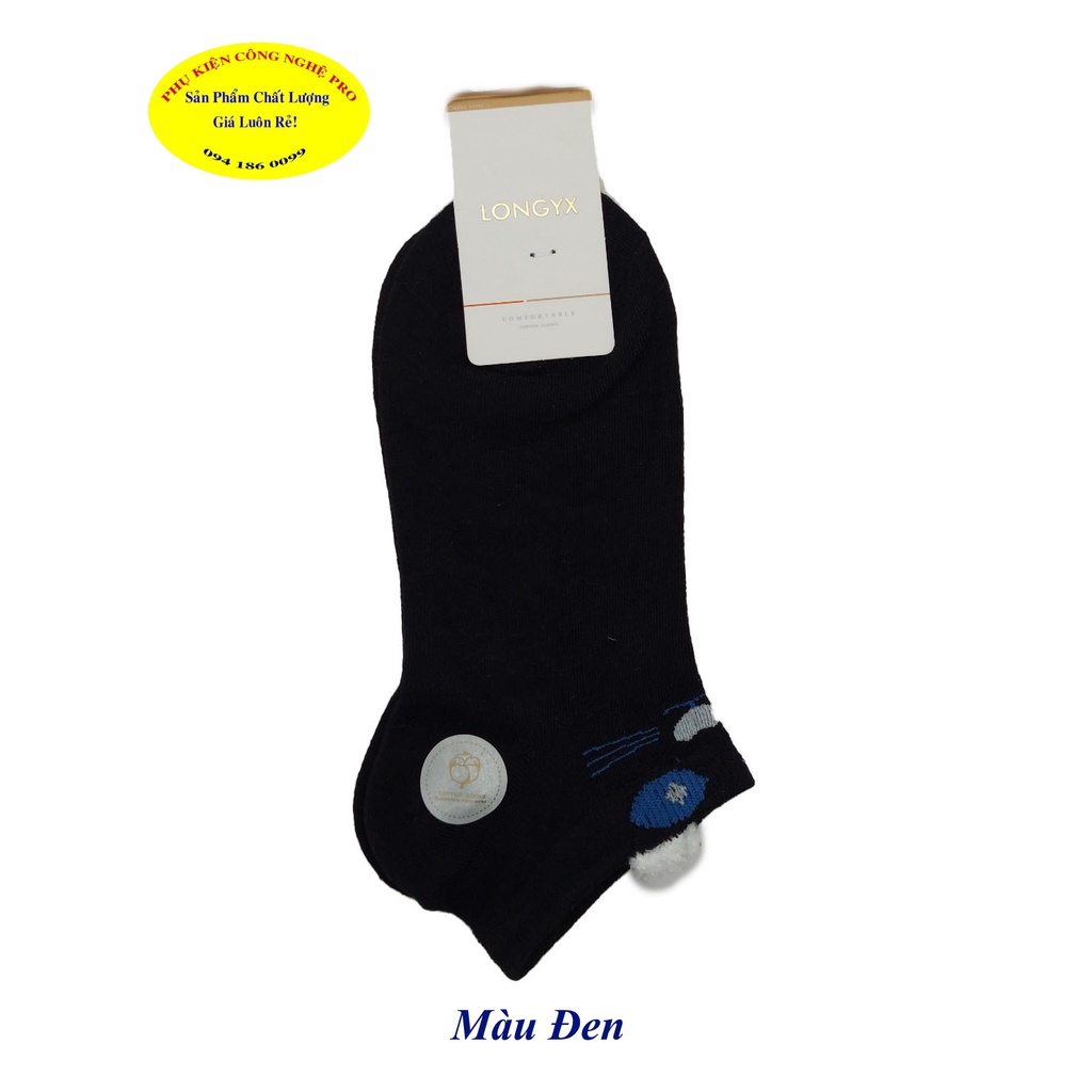 Tất Vớ nữ Kiểu cổ thấp LongYX Comfortable Fashion Classic In hình bất kỳ Chất liệu thun cotton co giãn, Bảo vệ đôi chân