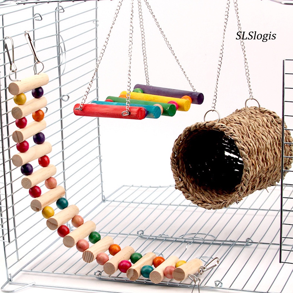 Set 3 đồ chơi thang dây treo lồng chim vẹt/sóc/chuột hamster