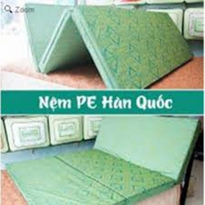 Nệm / Đệm PE Hàn Quốc Gấp 3 (5cm) - Vỏ Gấm : Siêu Rẻ - Đủ Size.