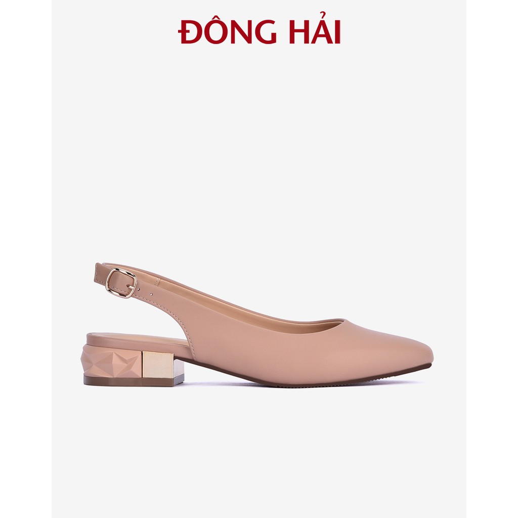 "TẶNG NGAY 30K khi theo dõi gian hàng trong T6 "Giày Búp Bê Đông Hải dáng slingback gót cao 3cm dễ phối đồ - G81D2