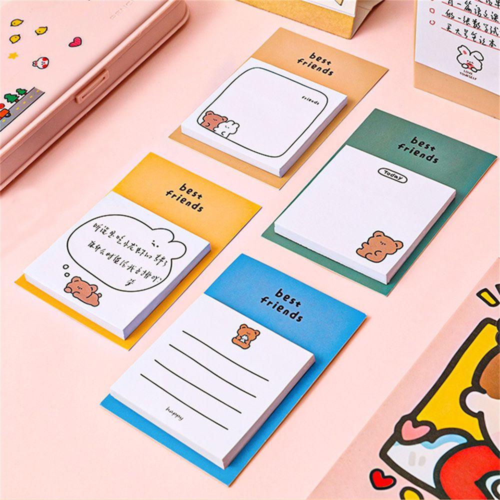 Giấy Dán Ghi Chú Họa Tiết Gấu Hoạt Hình Dễ Thương Trang Trí Nhật Ký / Văn Phòng / Trường Học