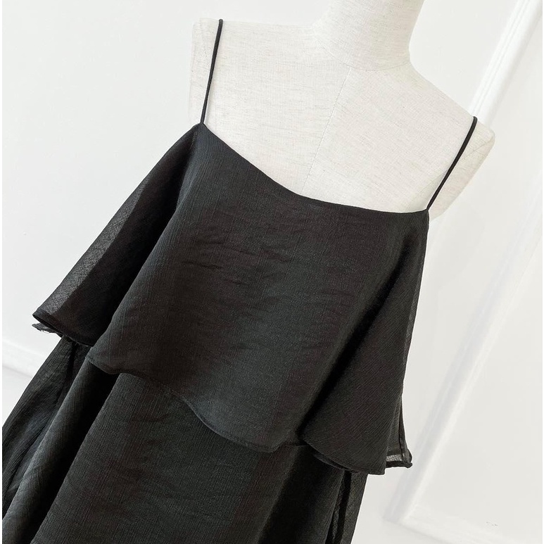 [Ảnh thật] Áo 2 dây voan xốp bèo ngực 2 tầng