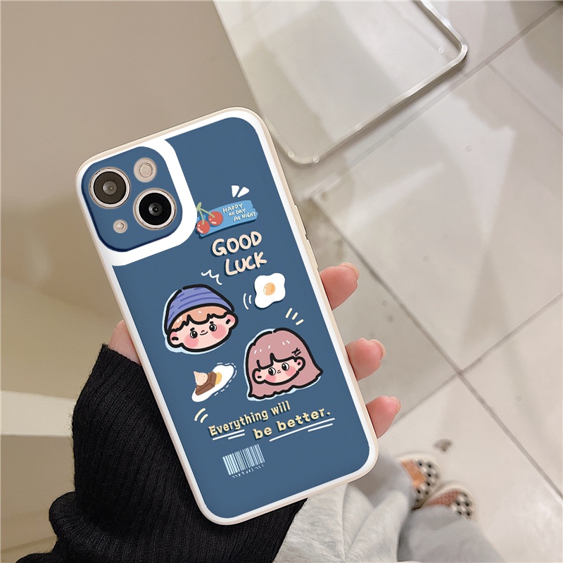 Ốp iphone - Ốp lưng iphone cạnh vuông Cặp đôi Good luck dành cho ip 6 đến 14promax - ng255