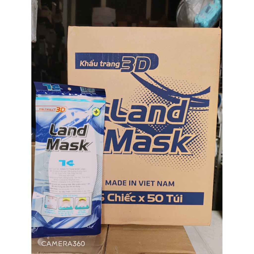 Khẩu Trang 4D LANDMASK Thùng 50 bich 300c Đủ Màu