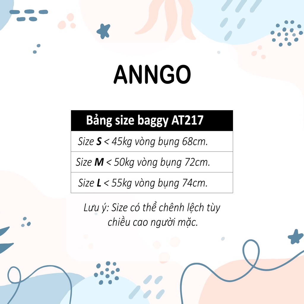 Quần jean baggy nữ trơn ống rộng thiết kế lưng quần cách điệu sexy, chất jean denim không co giãn bền đẹp AnNgo - AT217