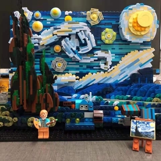 đồ chơi giáo dục Lắp Ráp mô hình DK3001 Van Gogh Starry Sky World Famous Painting