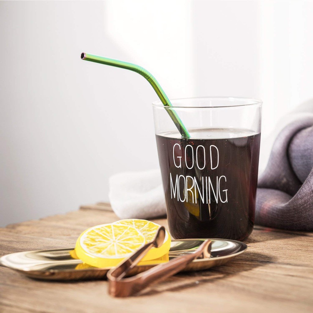 Bộ Ống Hút Kim Loại Bằng Thép Không Gỉ 304 Cao Cấp Kèm Cọ Vệ Sinh Tiện Lợi