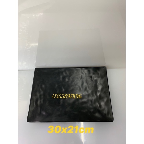 Đĩa chữ nhật 100% Melamine 21x30cm