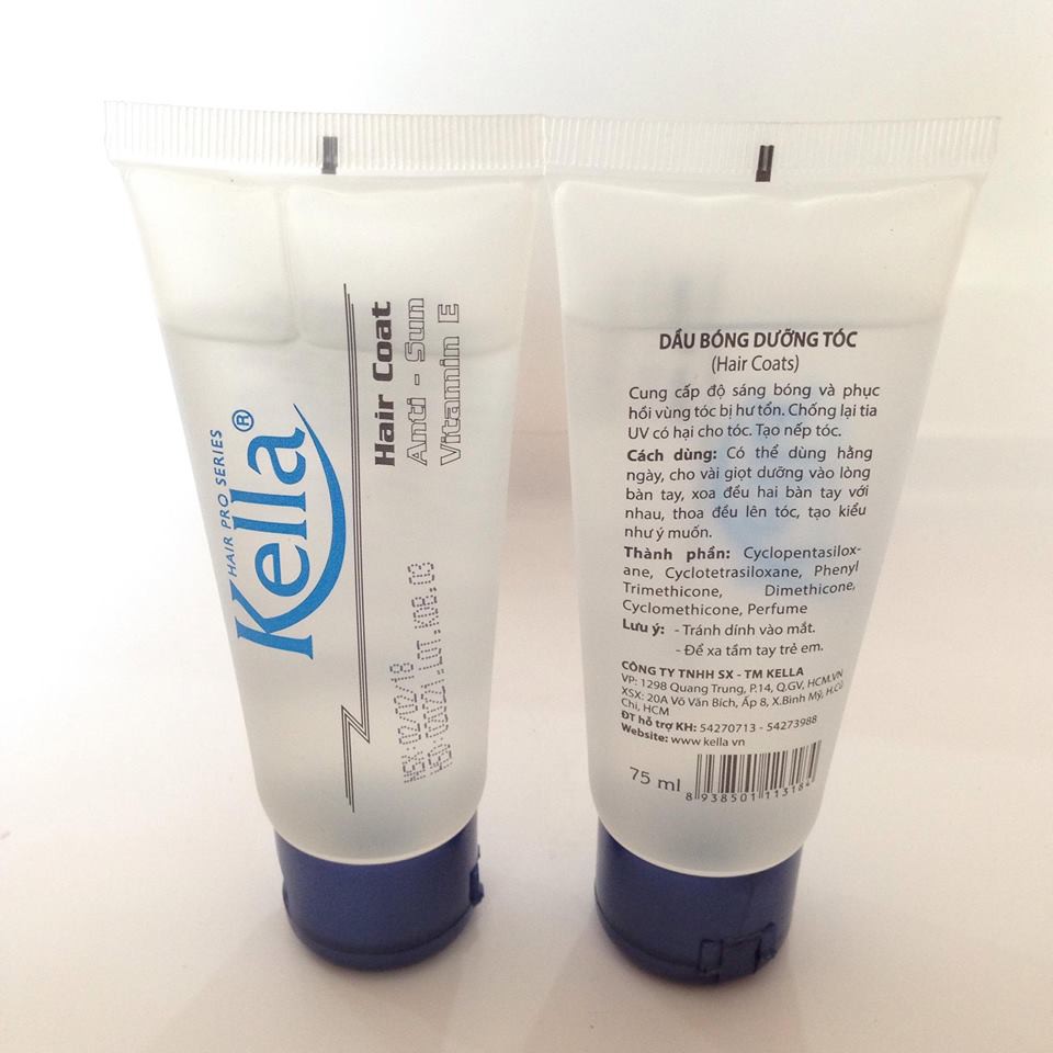 Tinh Dầu dưỡng bóng TUÝP Kella 75ml nắp xanh đen