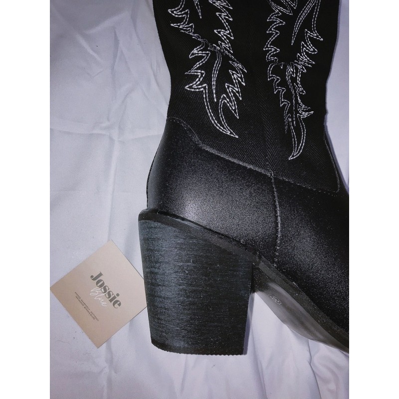 [HÀNG ORDER] Bốt cổ cao dưới gối Cao bồi hoa văn style Hàn Quốc | BigBuy360 - bigbuy360.vn