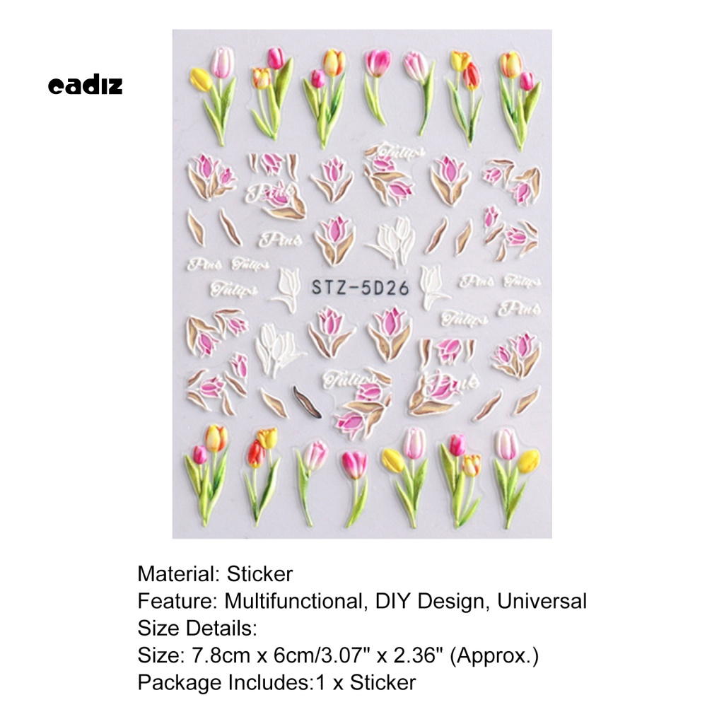 Phụ Kiện Trang Trí Móng Tay Siêu Nhẹ Hình Hoa Tulip Dễ Thương