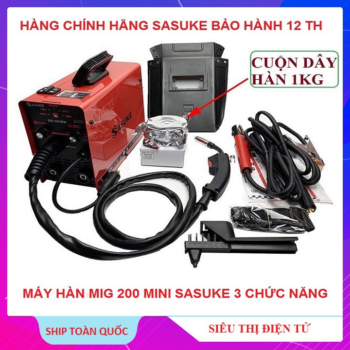 Máy Hàn Sasuke Mic 200 Mini, Máy Hàn mini 3 Chức Năng Tặng Kèm 1 Cuộn Dây 1Kg