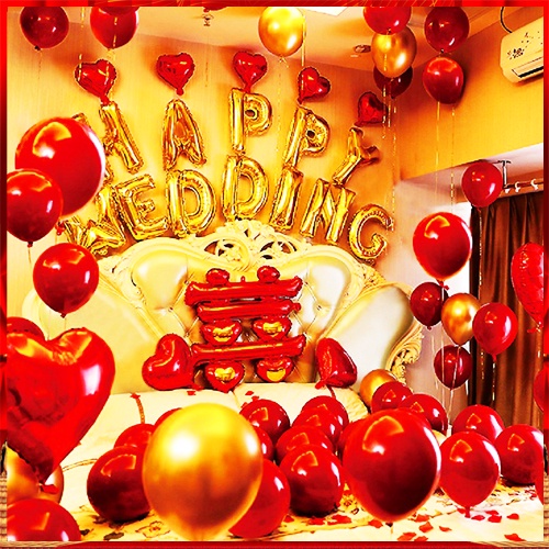 Sét Bóng Trang Trí Phòng Cưới Happy Wedding