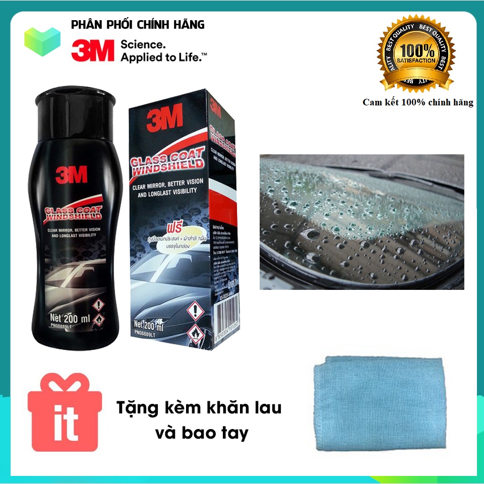 Dung dịch chống bám nước trên kính xe 3M 08889LT 200ML -