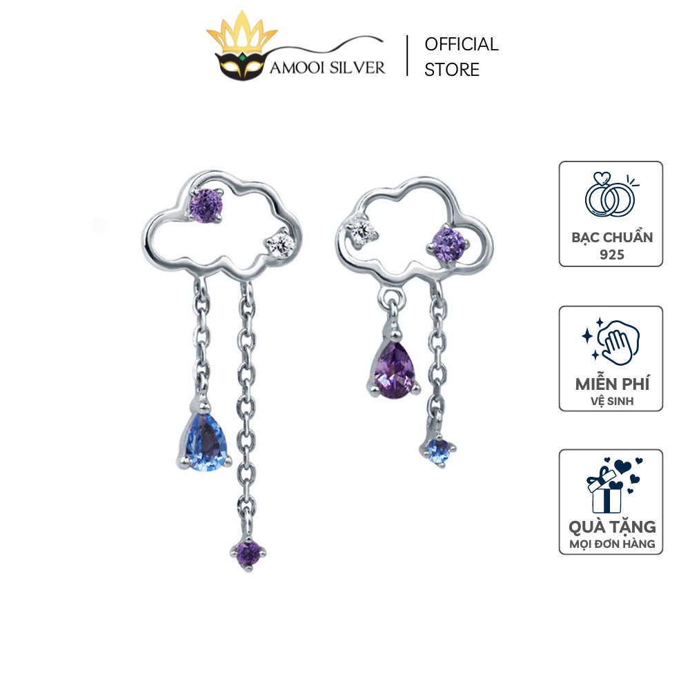 Bông tai bạc S925 đám mây - Amooi Silver AB05