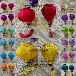 Đèn lồng hội an size 10cm vải lụa tơ tằm chuyên trang trí giáng sinh treo tết trung thu 10cm