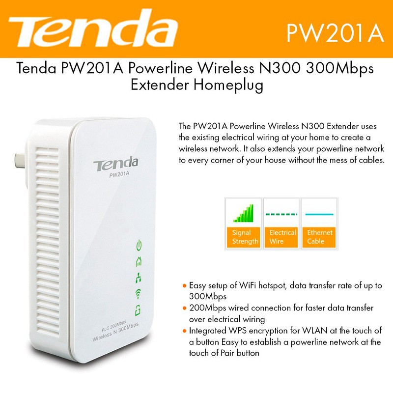 Tenda PW201A - Bộ Truyền Tín Hiệu Internet Qua Đường Dây Điện - Hàng Chính Hãng | BigBuy360 - bigbuy360.vn