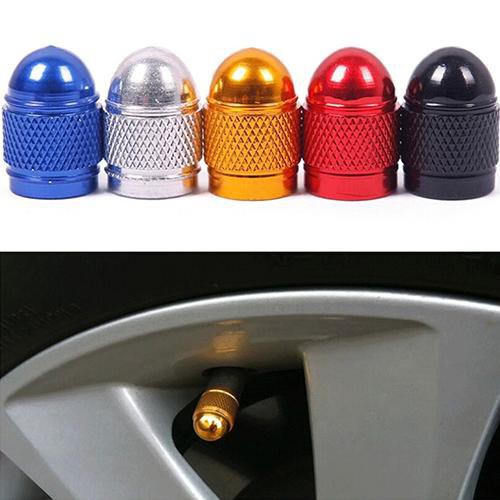 Set 4 nắp gắn van lốp xe bằng nhôm cho xe hơi/xe tải/xe đạp