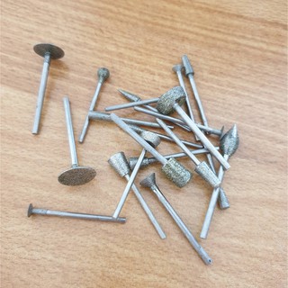 Mũi mài kim cương T hình trụ 20 mũi kim cương đa đầu mài đá mài ngọc