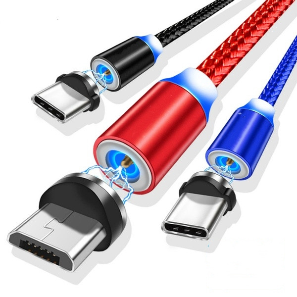 Cáp Sạc Nhanh Micro Usb + Lightning Có Đèn Led Cho Ios / Android Jp