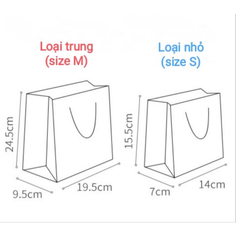 Túi giấy đựng quà hình gấu, thỏ cute quai lụa