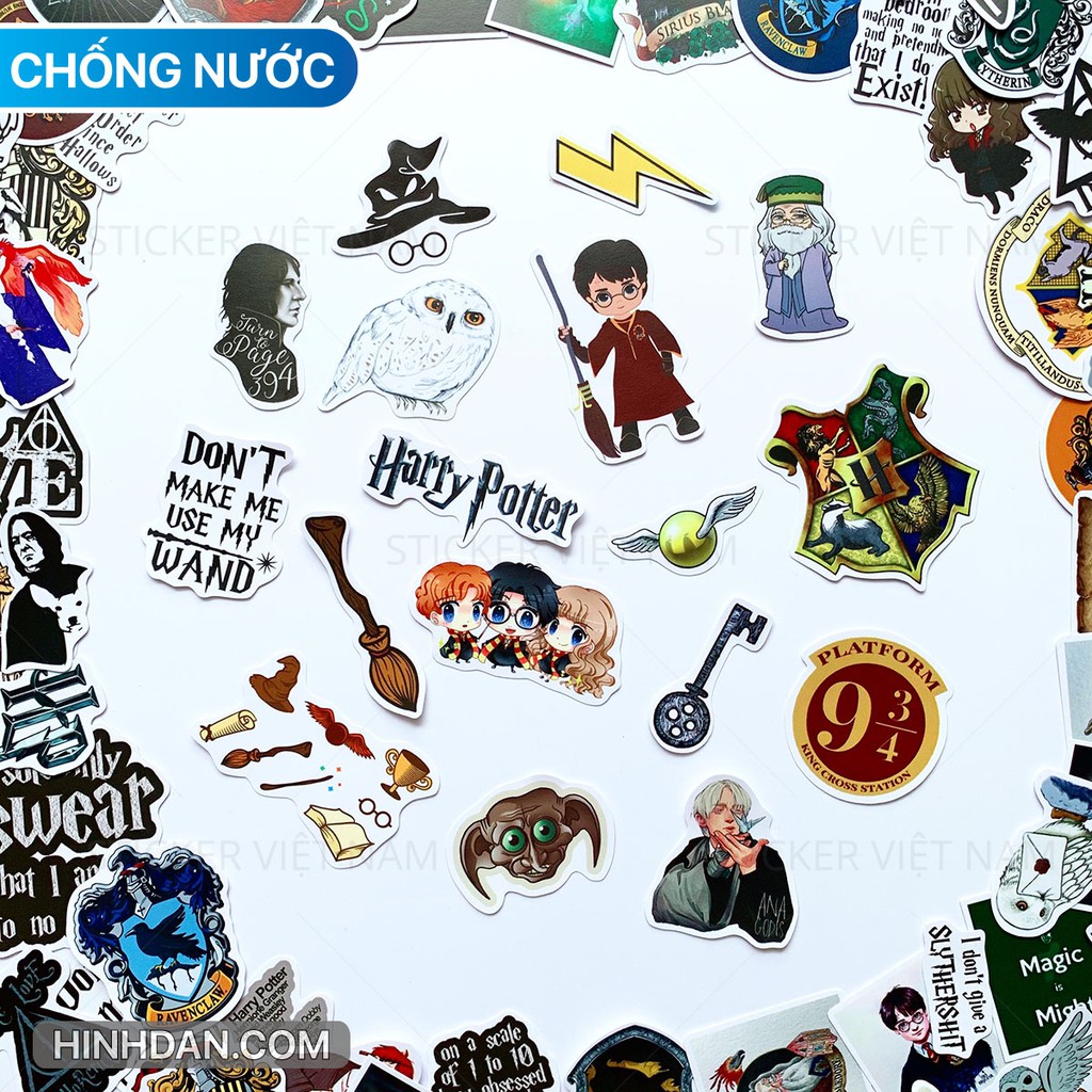 Sticker HARRY POTTER chống nước dán nón bảo hiểm, laptop, máy tính, xe, đàn guitar