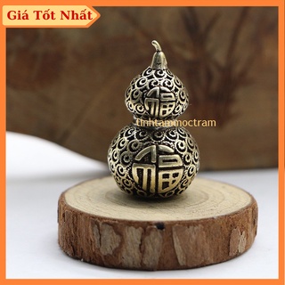 Tượng đồng mini phong thủy hồ lô hút tài lộc trang trí nhà cửa