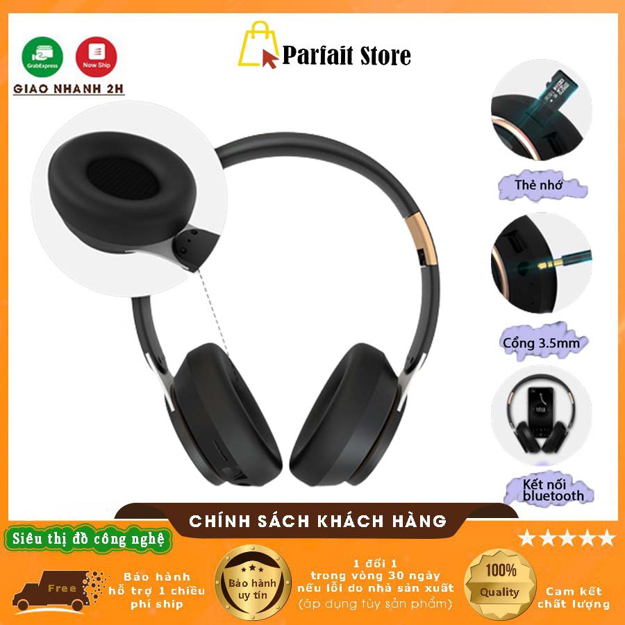 Tai nghe Bluetooth Chụp Tai Có Mic Xbass T7 Chống Ồn, Headphone Không Dây Có Thể Gấp Gọn Có Khe Thẻ Nhớ Dây Cắm Máy Tính