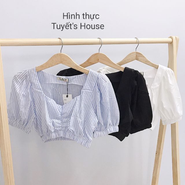 ÁO MILI CROPTOP TAY PHỒNG CỰC XINH KÈM HÌNH THỰC