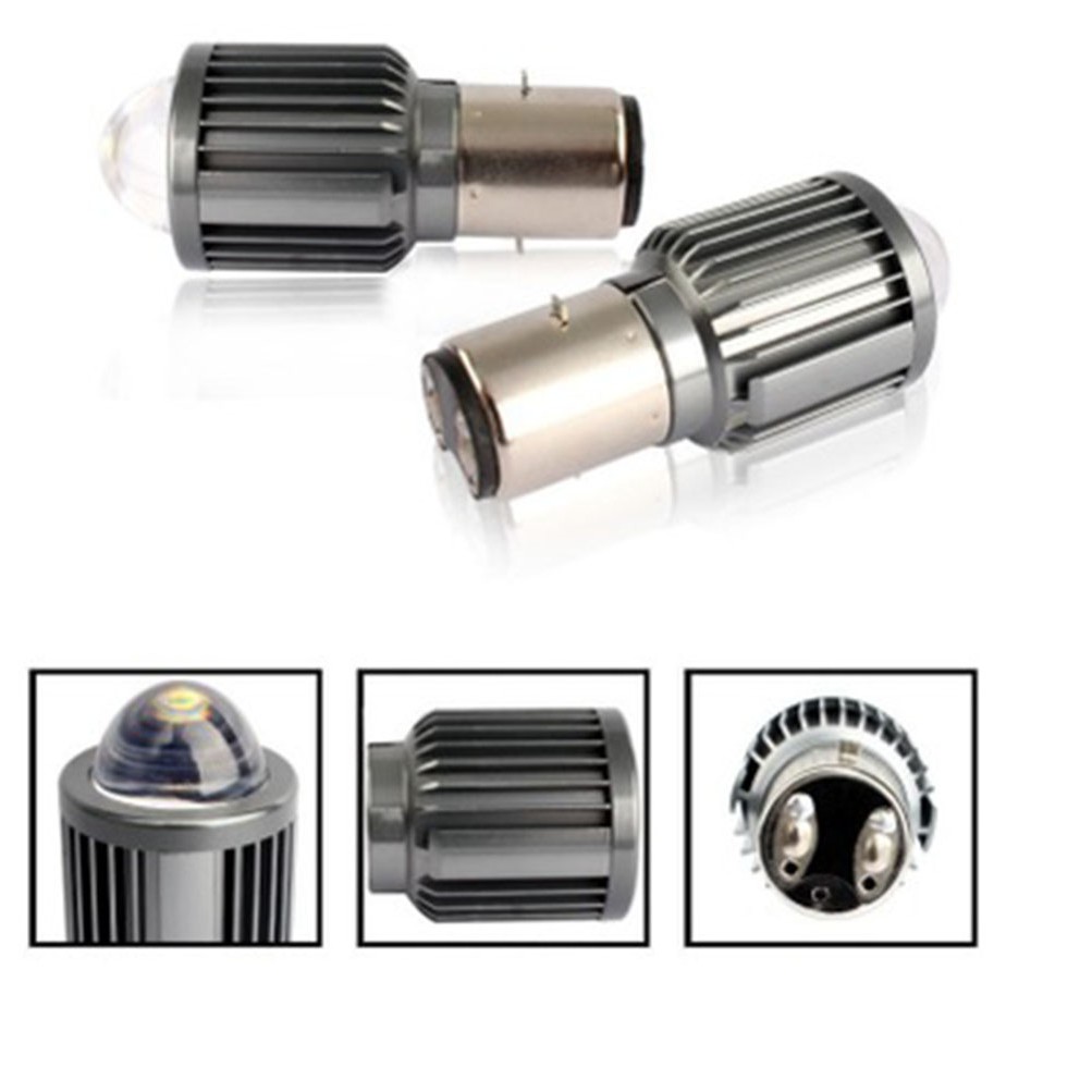 Bóng đèn pha led 12W màu trắng vàng H6 BA20D H4 12-80V