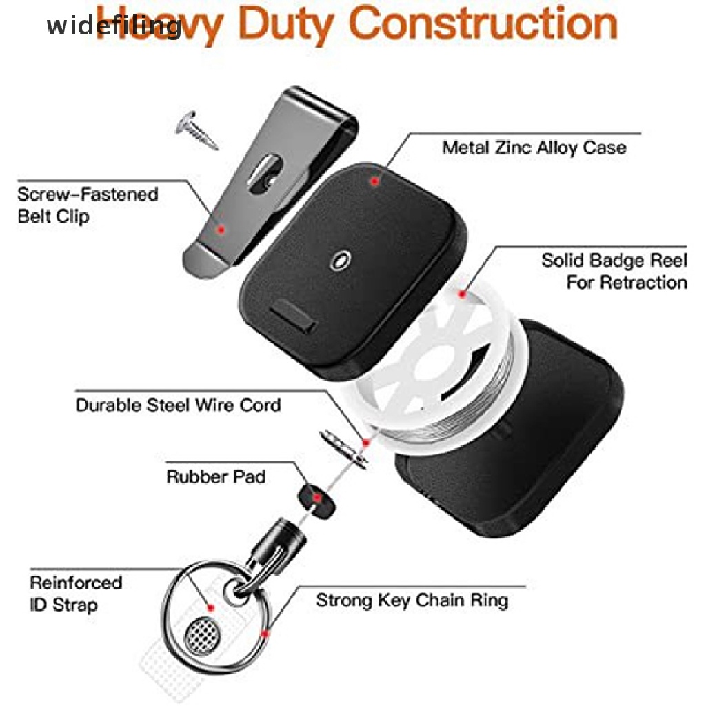 Dây Đeo Thẻ ID/ Móc Chìa Khóa Bằng Kim Loại Có Thể Thu Gọn Tiện Dụng