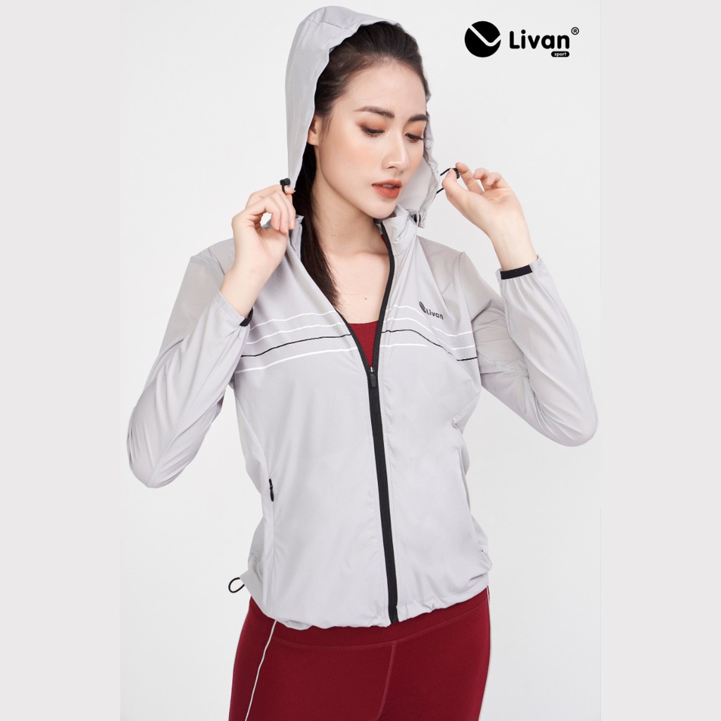 Áo Gió Nữ Livan Sport 1 Lớp Kẻ Ngang Cao Cấp Siêu Nhẹ