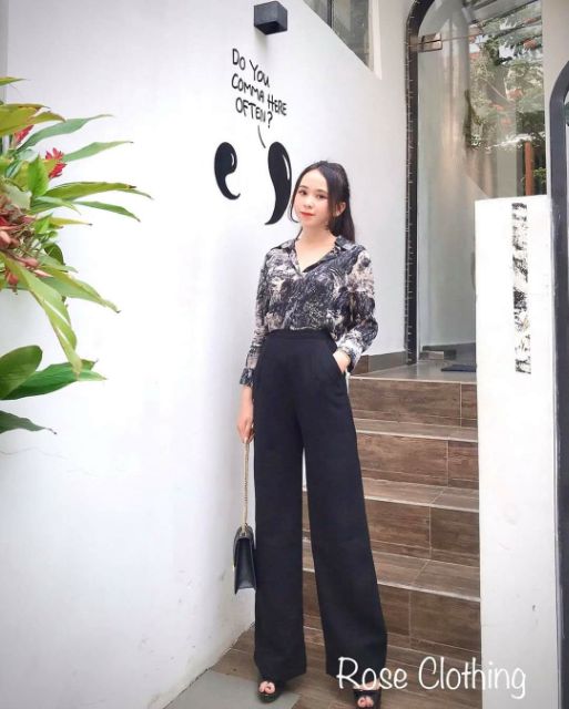 Quần tây kháo sườn dài ,quần ống rộng khoá sườn m030