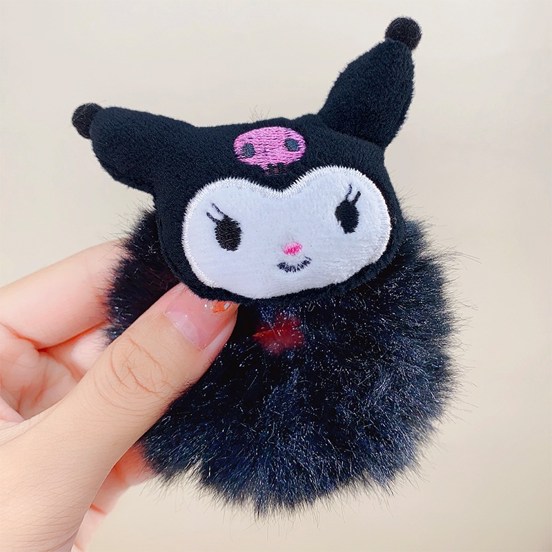 SANRIO Dây Cột Tóc Lông Nhung Hình Thú Hoạt Hình Phong Cách Hàn Quốc Cho Nữ