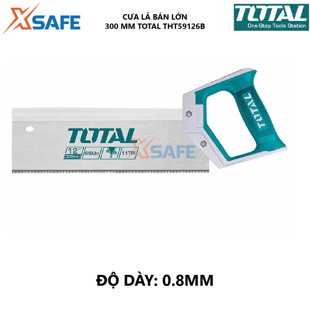 Cưa lá bản lớn Total THT59126B | Cưa cầm tay 300mm Độ dày 0.8mm lưỡi cưa thép cao cấp, không cong, răng cưa chịu nhiệt