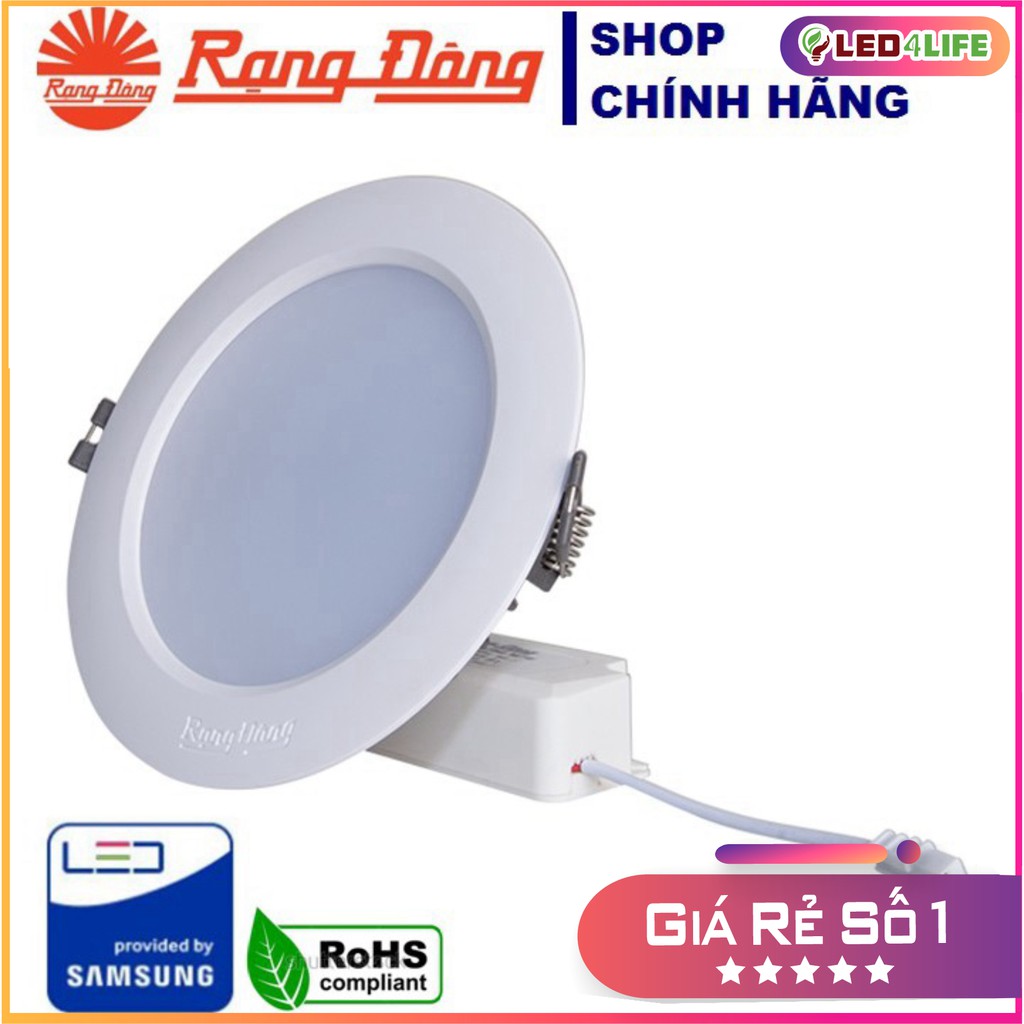 Đèn LED âm trần 5W Rạng Đông - Khoét lỗ 90mm, Vỏ nhôm đúc, cánh tản nhiệt