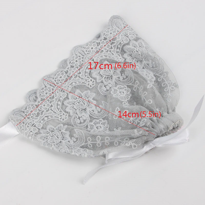 Mũ trùm đầu ren hoa xinh xắn cho bé gái