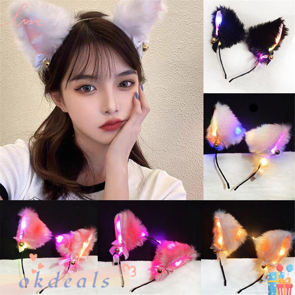 Băng Đô Tai Mèo Có Đèn LED Hóa Trang Cho Nữ