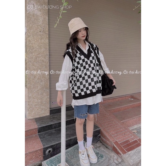 Áo Gi Lê kẻ caro teen phong cách Hàn Siêu Hot | BigBuy360 - bigbuy360.vn