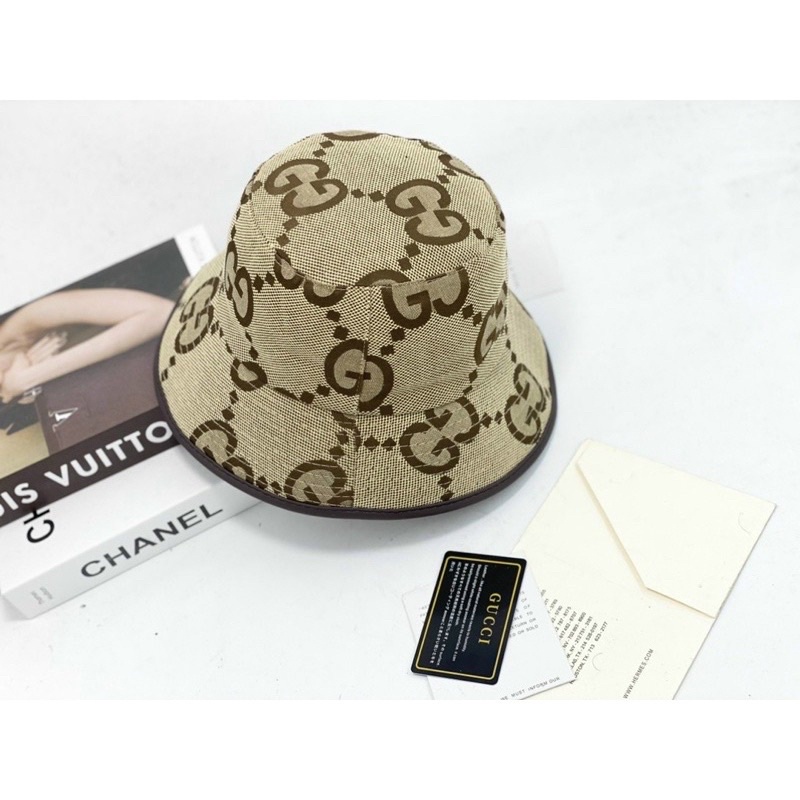 SET TÚI ĐEO CHÉO HÀ HỒ SIZE 16 SIZE 22 KÈM NÓN TAI BÈO BUCKET NAM NỮ UNISEX VIỀN DA VẢI DỆT CAO CẤP G.U.C.C.I