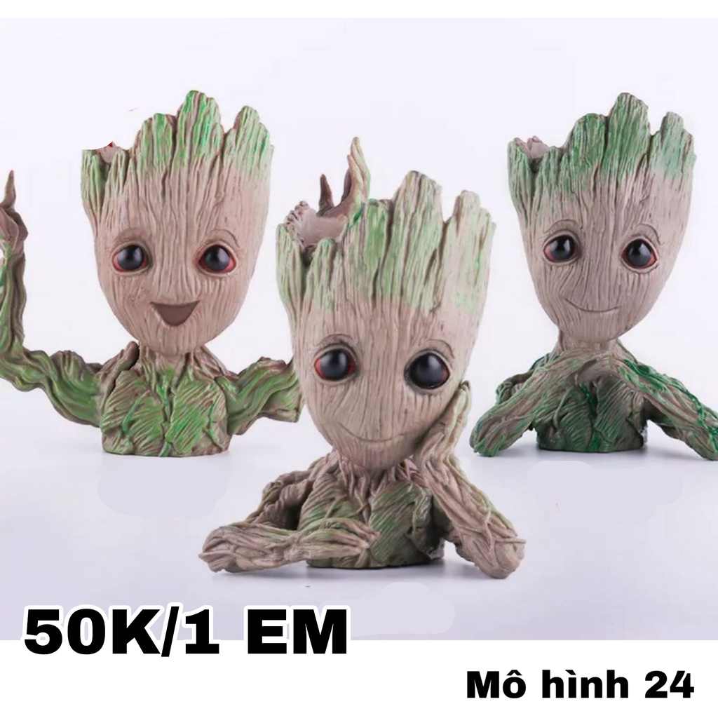 Chậu cây groot decor trang trí bàn học - trang trí bàn làm việc bể thủy sinh
