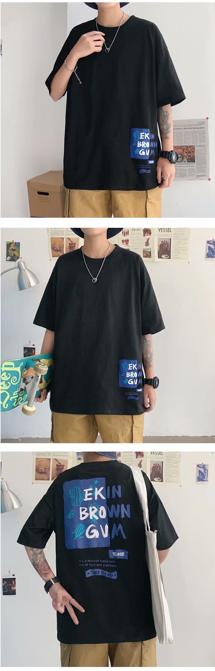 Áo Thun Tay Ngắn Dáng Rộng Năng Động Cá Tính Size S-8XL Cho Cả Nam Và Nữ | BigBuy360 - bigbuy360.vn