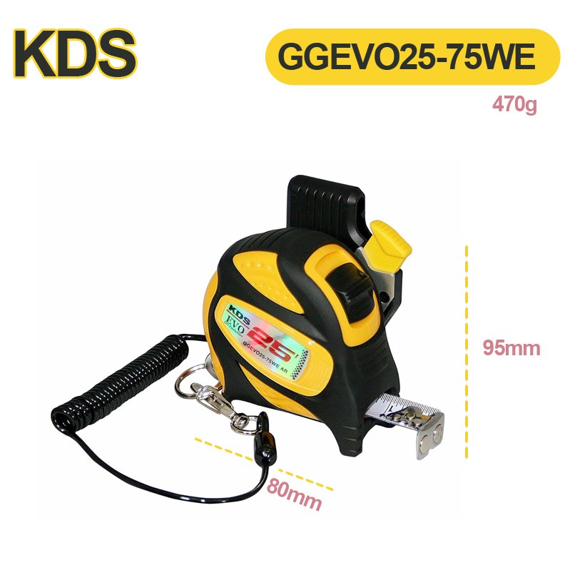 Bộ thước cuộn thép hệ Inch 5m và 7.5m có nam châm KDS GGEVO