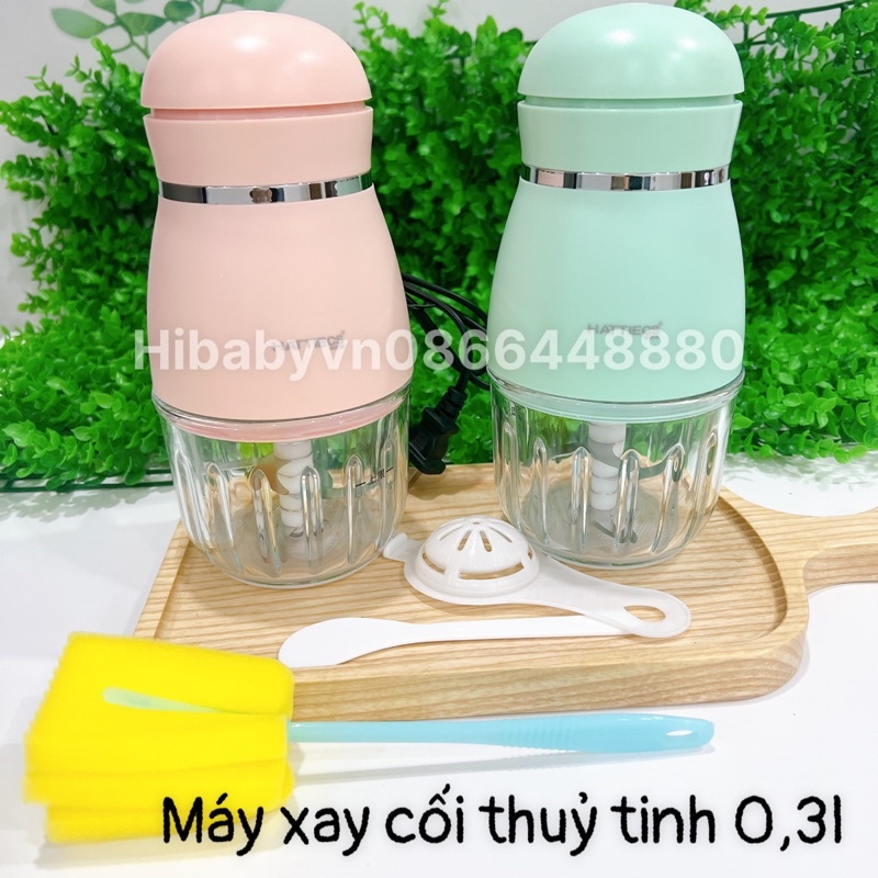 Máy Xay Ăn Dặm Xay Thịt Đa Năng Hattiecs Cối Thuỷ Tinh