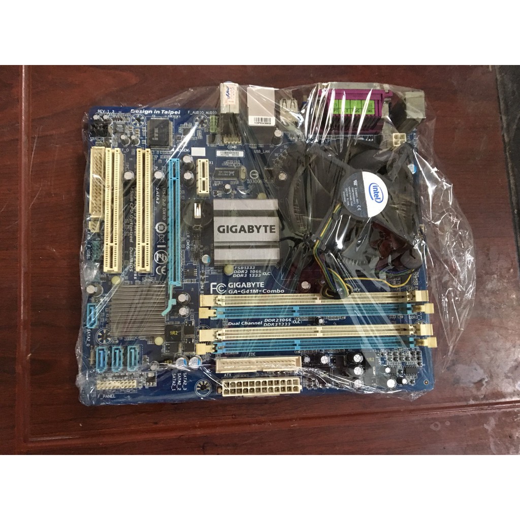 COMBO main giga G41+ram4GB+ cpu E8400 KÈM QUẠT FE