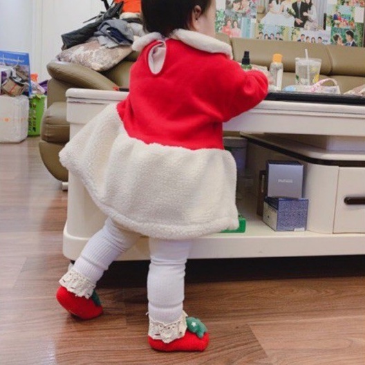 Quần legging len viền ren cho bé gái