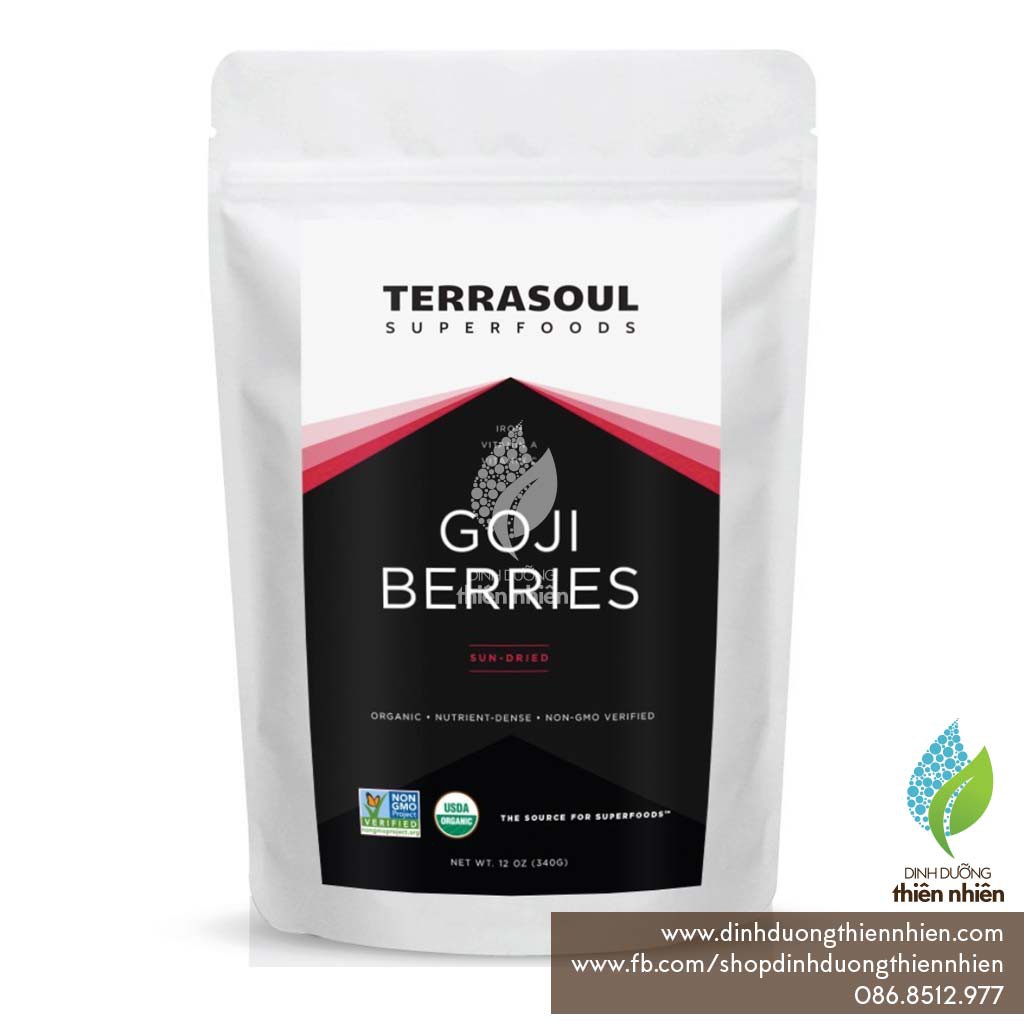 Kỷ Tử Khô Hữu Cơ Terrasoul Superfoods Goji Berries